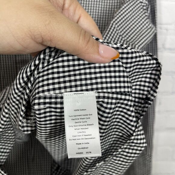 Talbots Blouse Women's XL Plaid Button Down Beaded Studded Long Sleeve Check - Picture 7 of 13